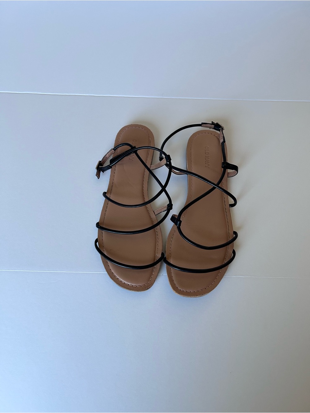 Old Navy Black Strappy Flat Sandals